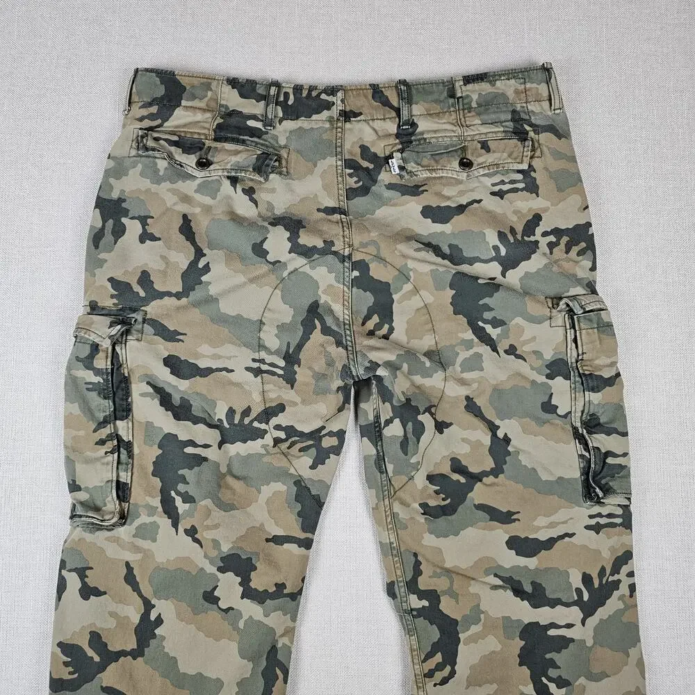 Levi's Cargo Pants Men's 38×31 Green/Brown Camouflage Paratrooper